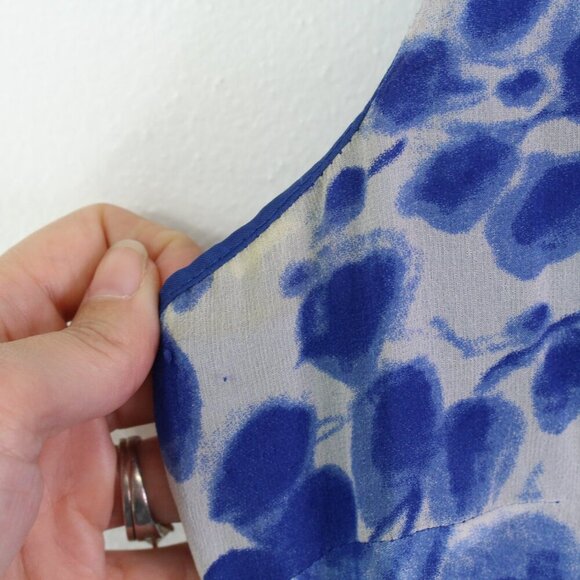 Anna Sui Sleeveless Silk Dress Blue Size 10 - Picture 3 of 9